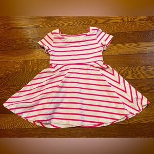 Kate Spade Pink & White Striped Cotton Twirl Dress Size 2T